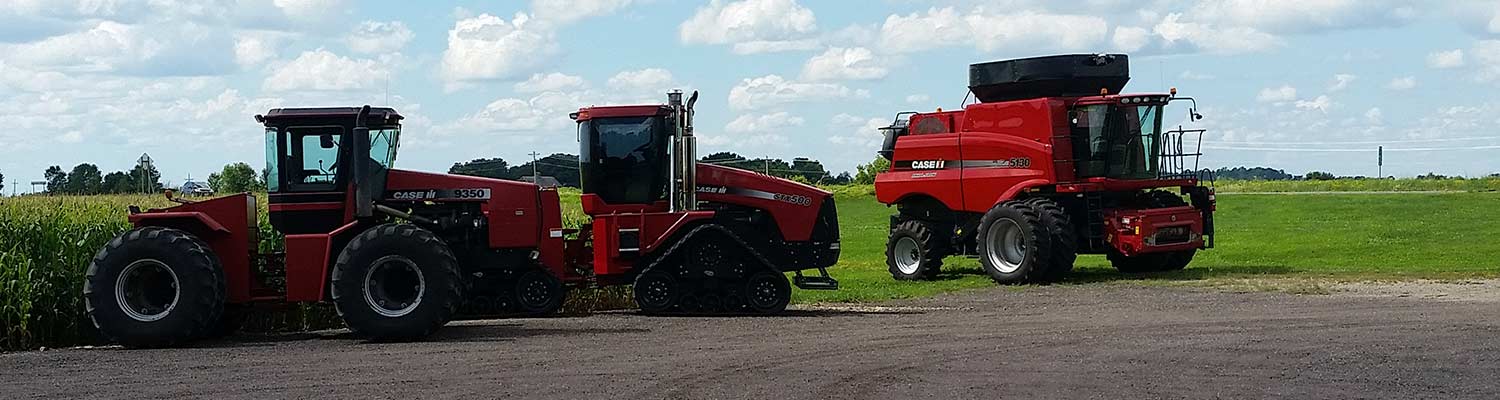 Case IH Tractors in a Row
